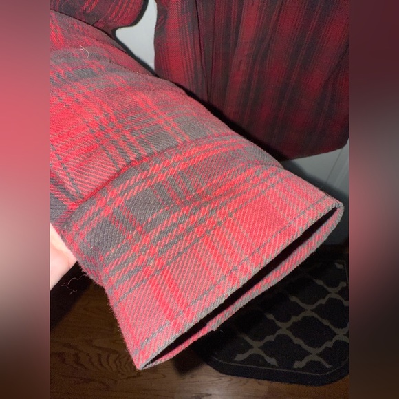 Vtg Eddie Bauer Insulated Flannel Jacket - Red/Gray Mens XL - Picture 8 of 9